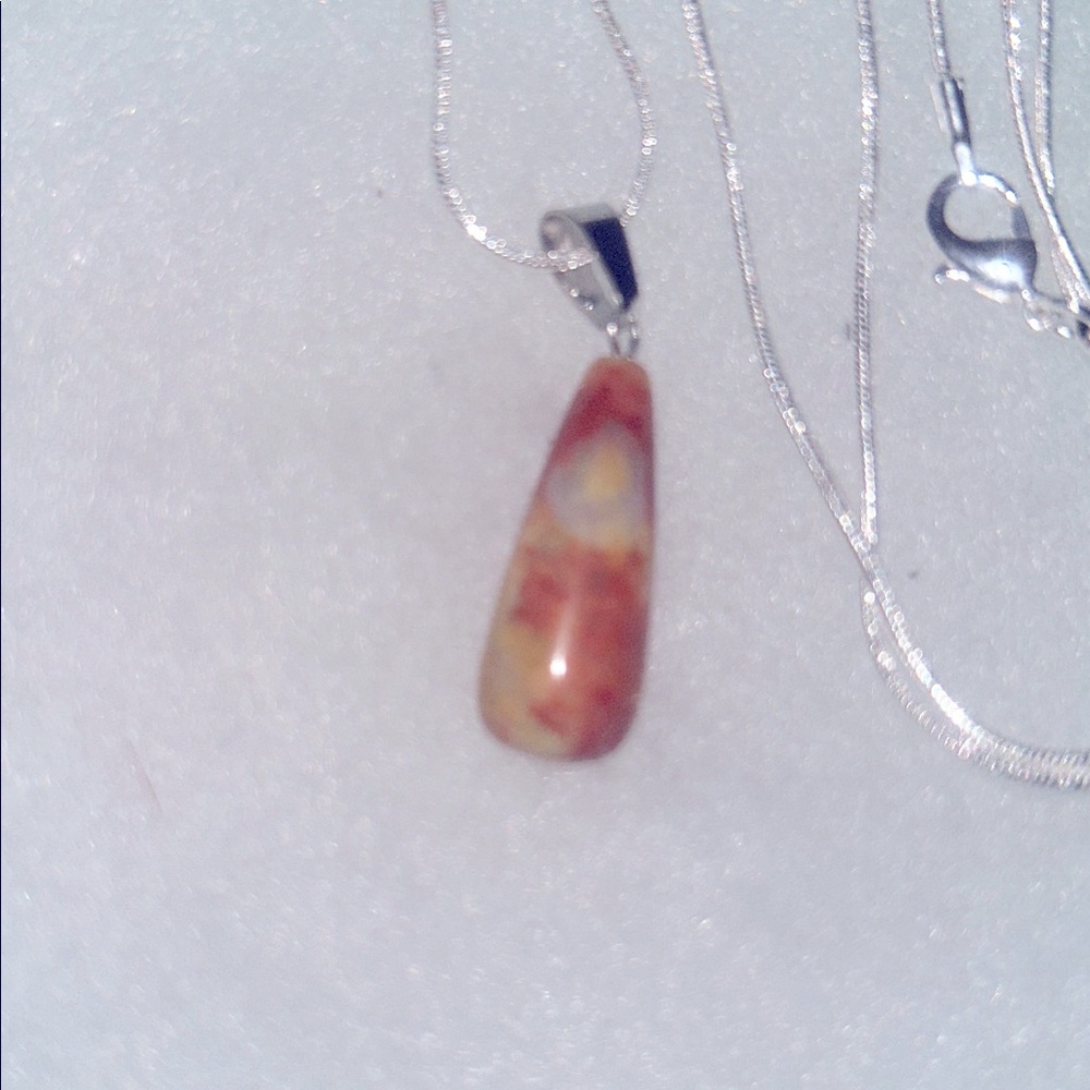 Boho Carnelian Agate Sterling Silver 30” Necklace